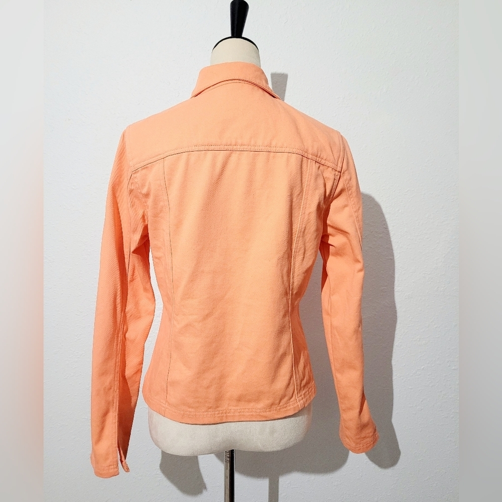 Chadwick’s Peach 100% Cotton Utility Jacket Women’s Size 6 Button Front - Picture 6 of 12